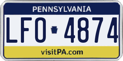 PA license plate LFO4874