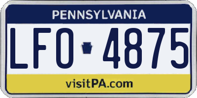 PA license plate LFO4875