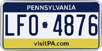 PA license plate LFO4876