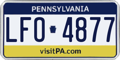 PA license plate LFO4877