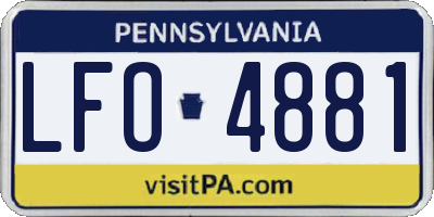 PA license plate LFO4881