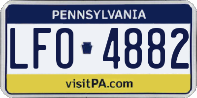PA license plate LFO4882