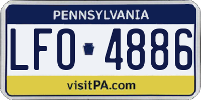 PA license plate LFO4886
