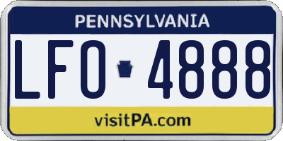 PA license plate LFO4888