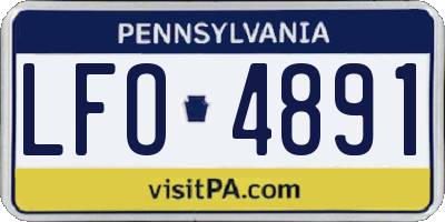 PA license plate LFO4891