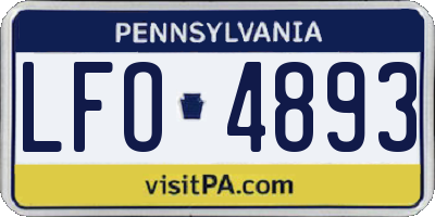 PA license plate LFO4893