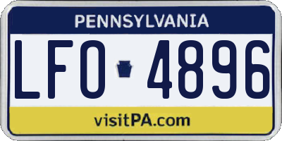PA license plate LFO4896