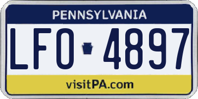 PA license plate LFO4897