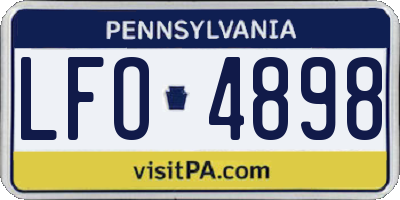 PA license plate LFO4898