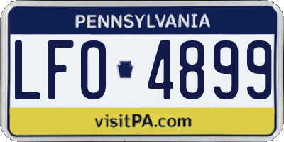 PA license plate LFO4899