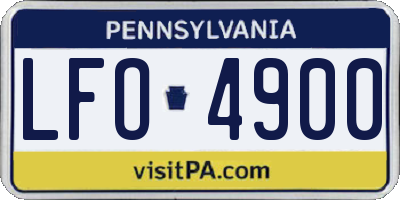 PA license plate LFO4900