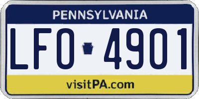 PA license plate LFO4901