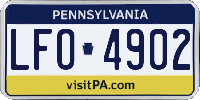 PA license plate LFO4902