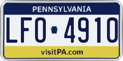 PA license plate LFO4910
