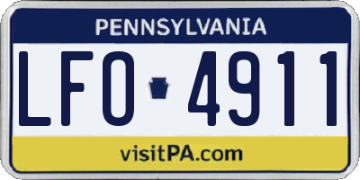 PA license plate LFO4911