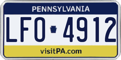 PA license plate LFO4912