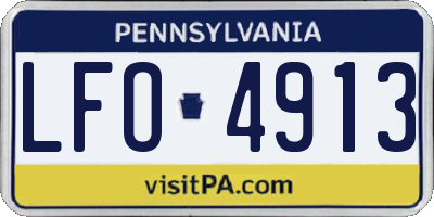 PA license plate LFO4913