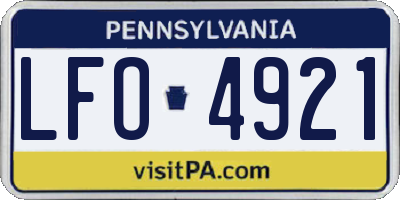 PA license plate LFO4921
