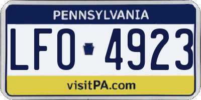 PA license plate LFO4923