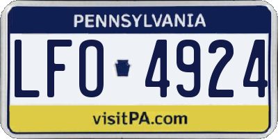 PA license plate LFO4924