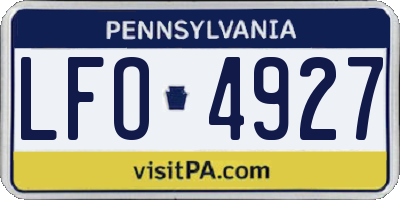 PA license plate LFO4927