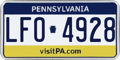 PA license plate LFO4928