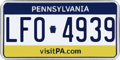 PA license plate LFO4939
