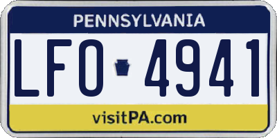 PA license plate LFO4941