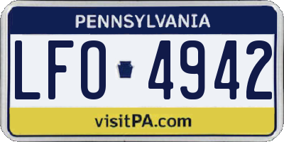 PA license plate LFO4942