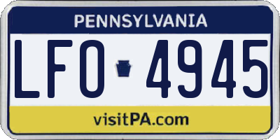 PA license plate LFO4945