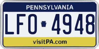 PA license plate LFO4948