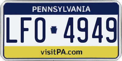 PA license plate LFO4949