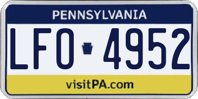 PA license plate LFO4952