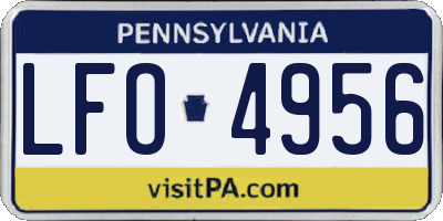 PA license plate LFO4956
