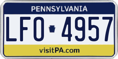 PA license plate LFO4957
