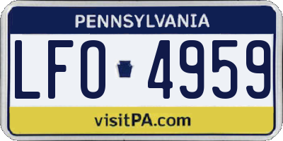 PA license plate LFO4959