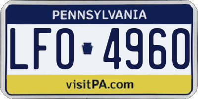PA license plate LFO4960