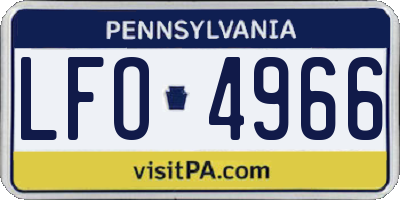 PA license plate LFO4966