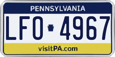 PA license plate LFO4967