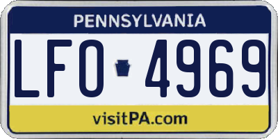PA license plate LFO4969
