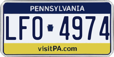 PA license plate LFO4974