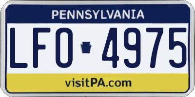 PA license plate LFO4975