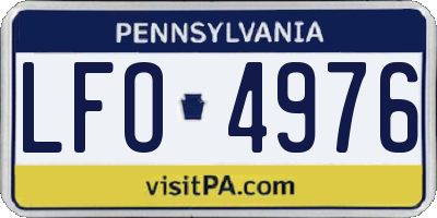 PA license plate LFO4976