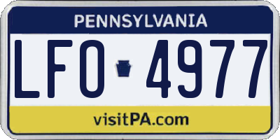 PA license plate LFO4977
