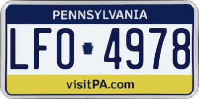 PA license plate LFO4978
