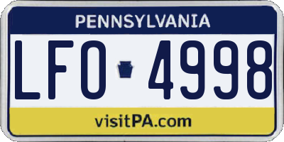 PA license plate LFO4998