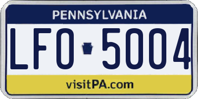 PA license plate LFO5004