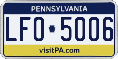 PA license plate LFO5006