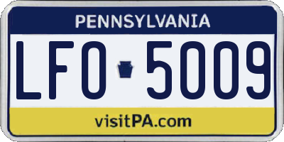 PA license plate LFO5009