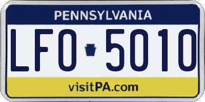 PA license plate LFO5010